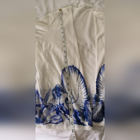 Chico's White Crochet Lightweight Front Cardigan Up size M - Picture 6 of 10